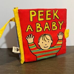 Jellycat Infant Fabric Sensory Book Peek A Baby Boo Interactive Activity Crinkle